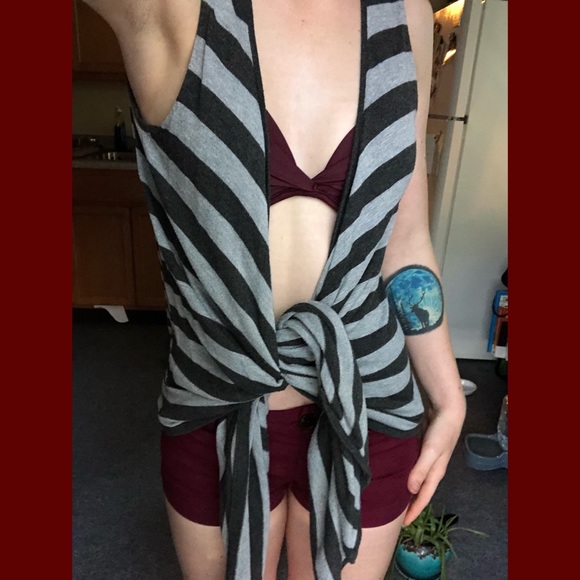 100% Rayon striped cardigan - Picture 1 of 5